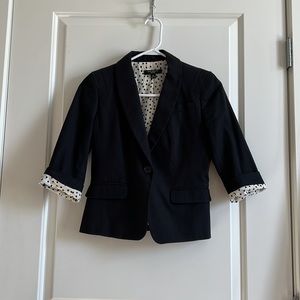 3/4 sleeve Ann Taylor blazer with polka dot lining - Size 0P
